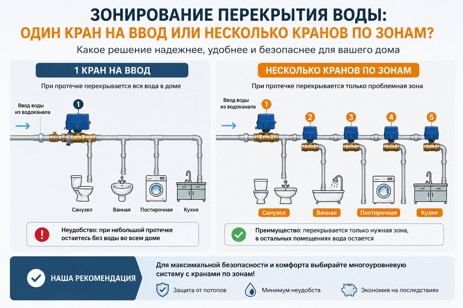 Зонирование перекрытия воды