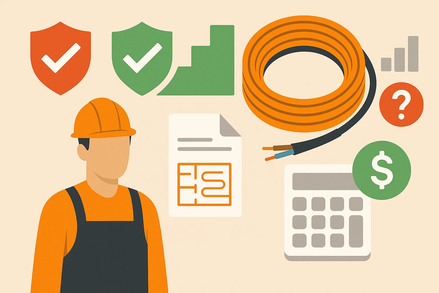 как выбрать мощность нагревательного кабеля