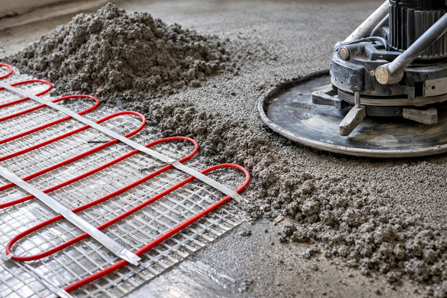 Полусухая стяжка + электрический тёплый пол